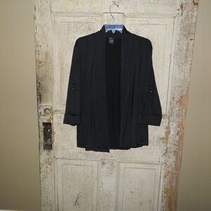 Robert Louis Open Front Cadigan Black Size XL (TT-8)